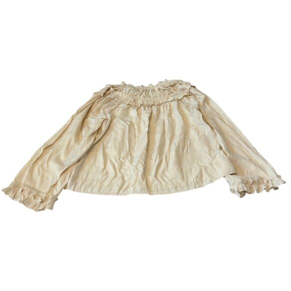 Rose & Olive Blouse Women's Sz M Cream Long Sleeve Ruffles Boho Cottagecore NWT - Picture 2 of 9